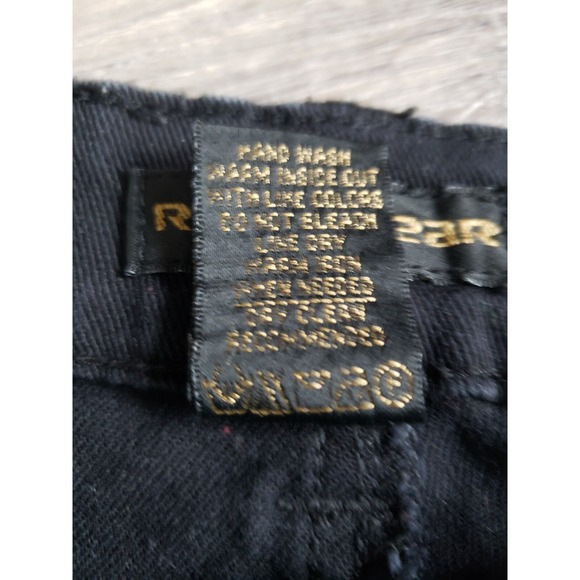 VTG Rocawear Jeans Juniors 3 Blk Pearl Studded Low Rise McBling Y2K Logo Bootcut - Picture 14 of 14